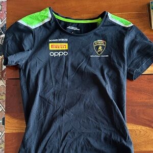 Lamborghini Kids Tee in Black with Green Highlights